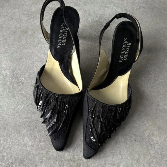 Elegant Black Sequin Heels by - Picture 1 of 4